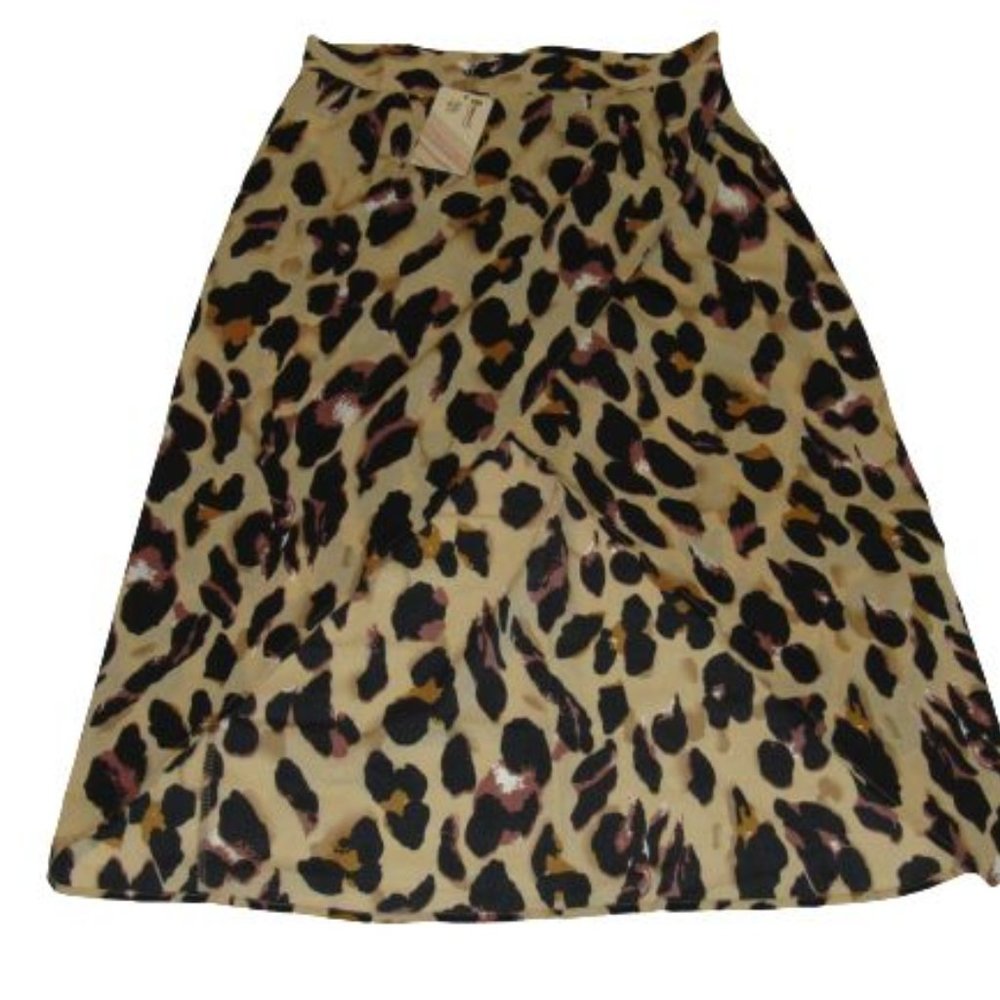 Women's Leopard Print Skirt With Front Split